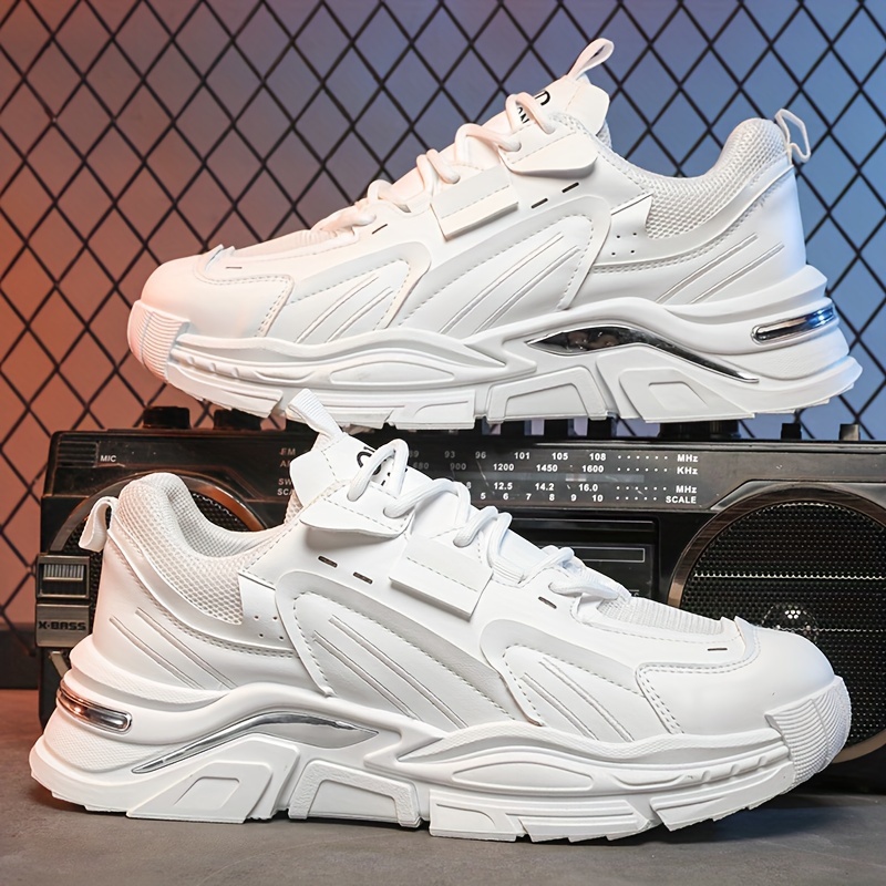 Breathable Chunky Sneakers for Men - Comfy Non-Slip Lace Up Shoes for Outdoor Activities