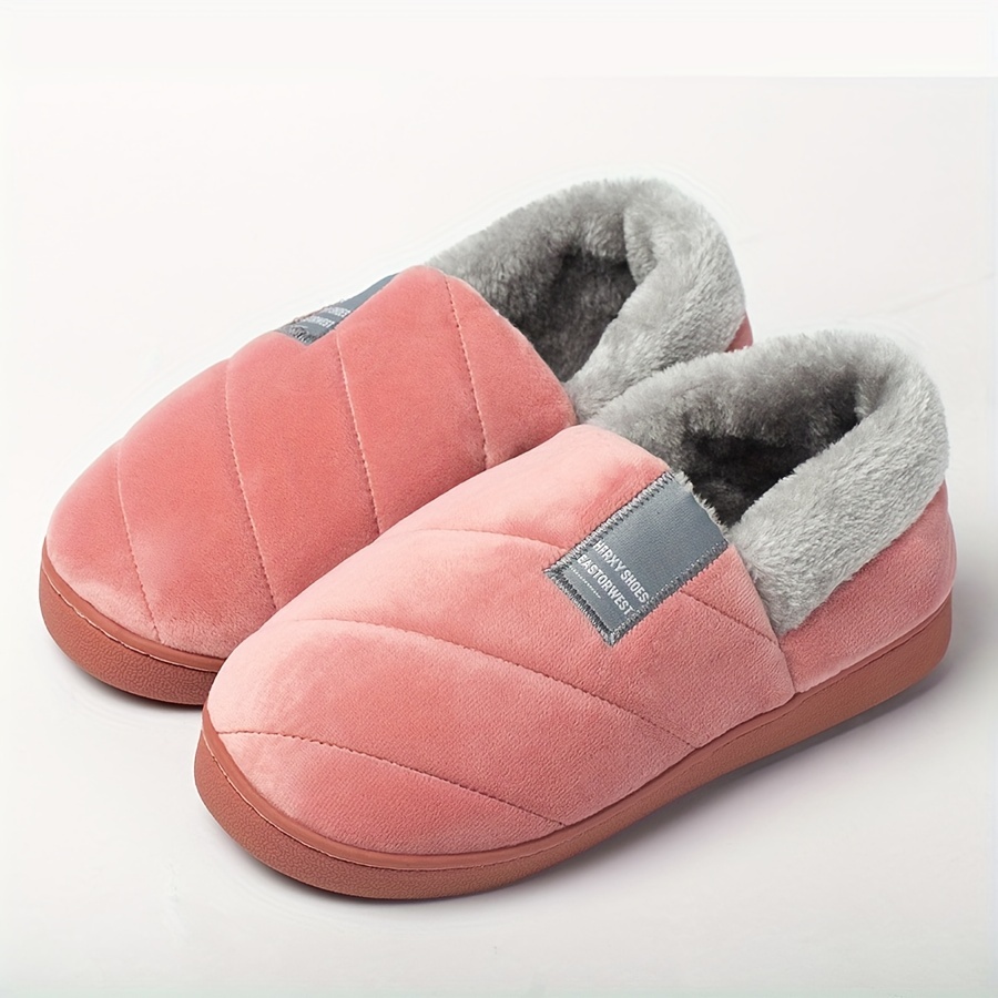 Men's Winter-Ready Slip-On Slippers - Cozy Plush Footwear with Non-Slip Grip, Casual Round Toe Home Shoes slipper