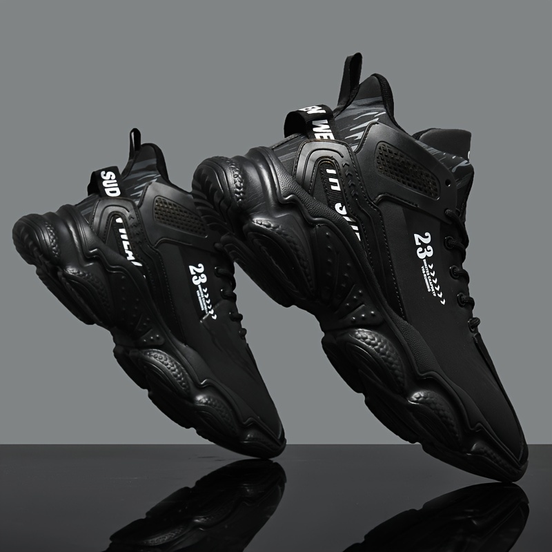 Comfy Non-Slip Lace Up Sneakers for Men's Outdoor Activities with Shock Absorption and Trendy Color Block Design