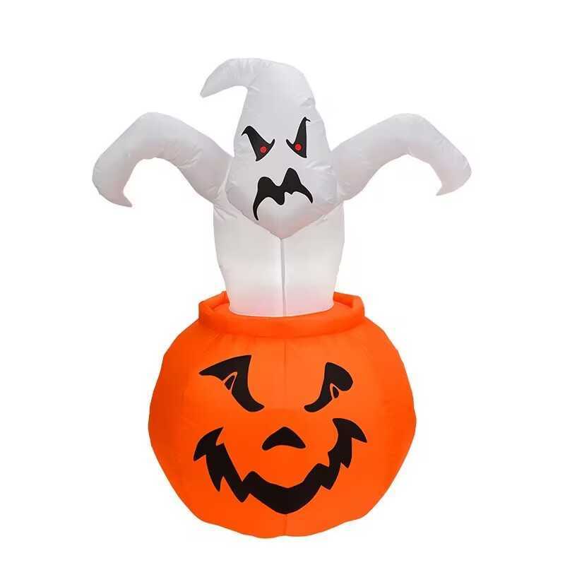 Halloween Jack-o '-Lantern Balloon 1.8m glow-in-the-Dark Ghost Pumpkin Garden decoration balloon model Y240808
