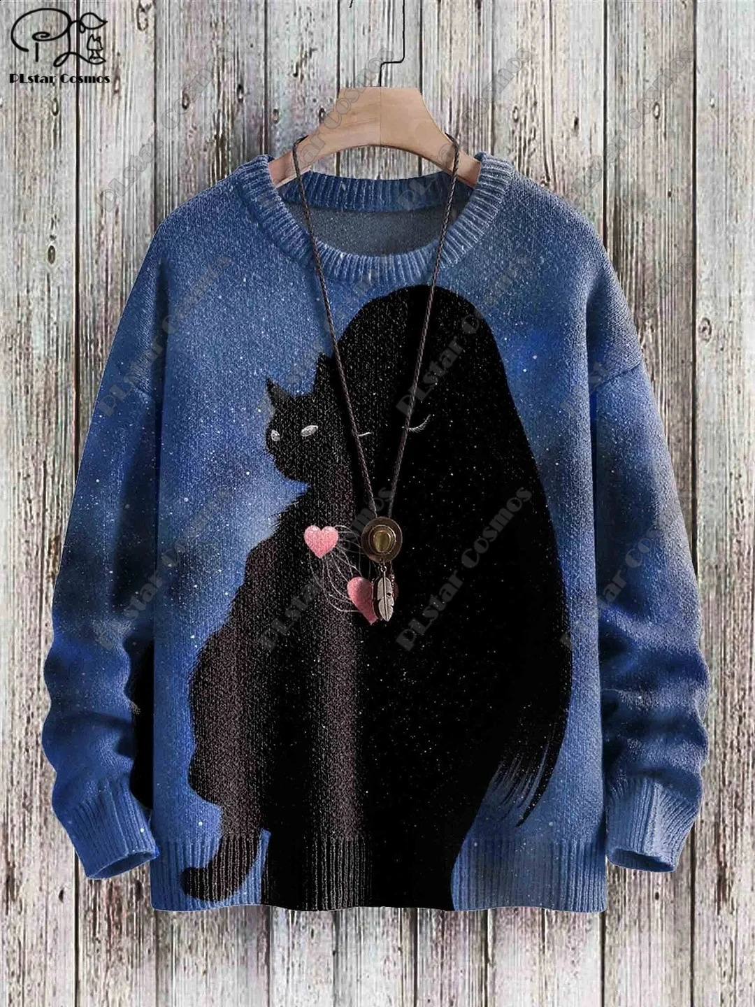 3D printing Halloween series horror ghost skeleton witch black cat pattern ugly sweater street casual winter sports shirt W-4 240829