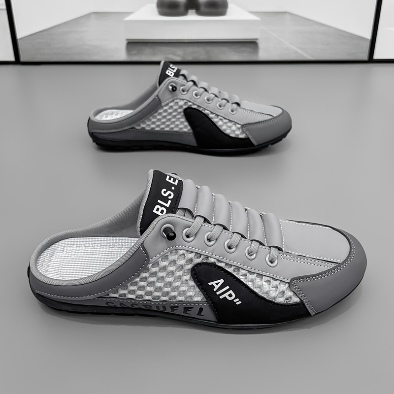 Mens Breathable Slip-On Shoes slippers - Lightweight, Non-Slip, Elastic Band Closure, Fabric Upper, EVA Insole, PVC Sole, Solid Color, Outdoor Walking