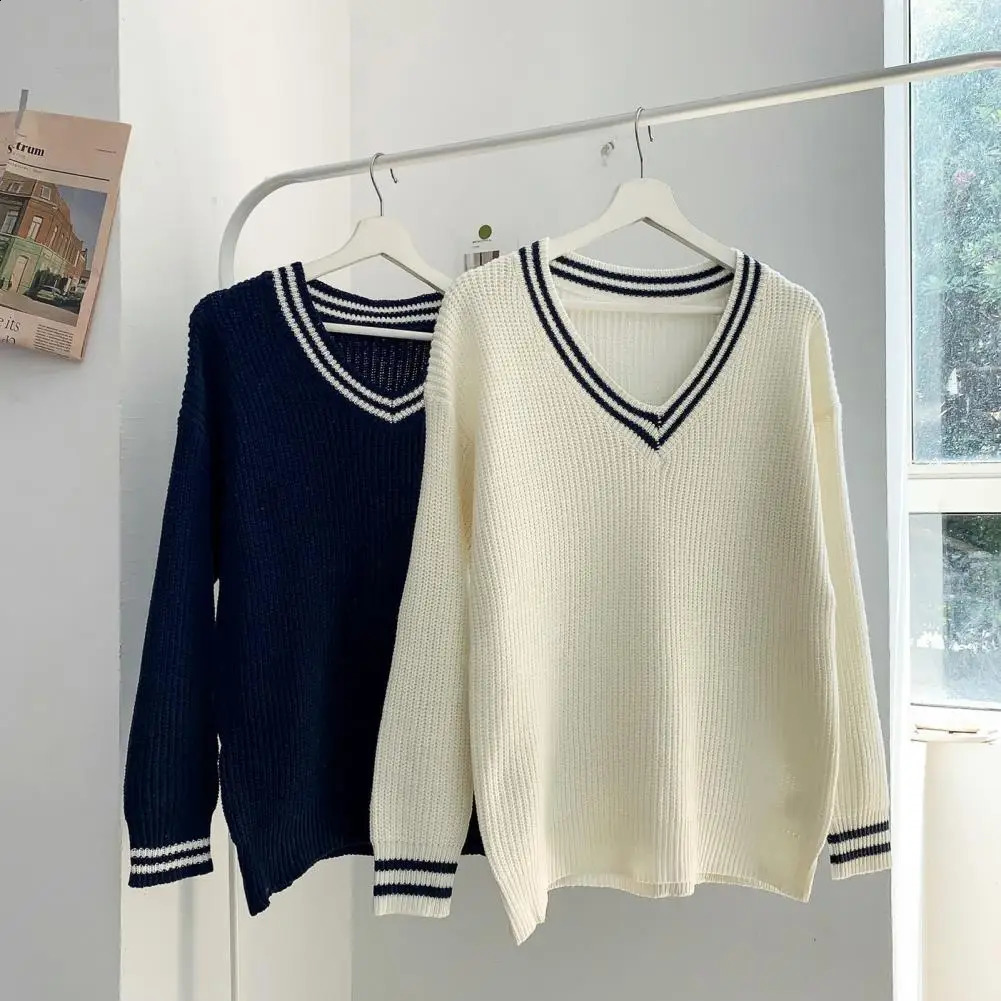 Long sleeved warm and anti shrink soft Korean style spring sweater 240829