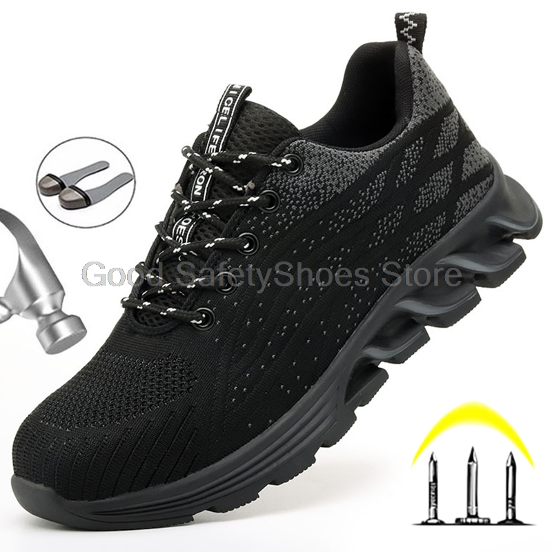 Toe Steel Puncture-Proof Work Sneakers Men Safety Breathable Men's Boots Shoes 1ea3 's