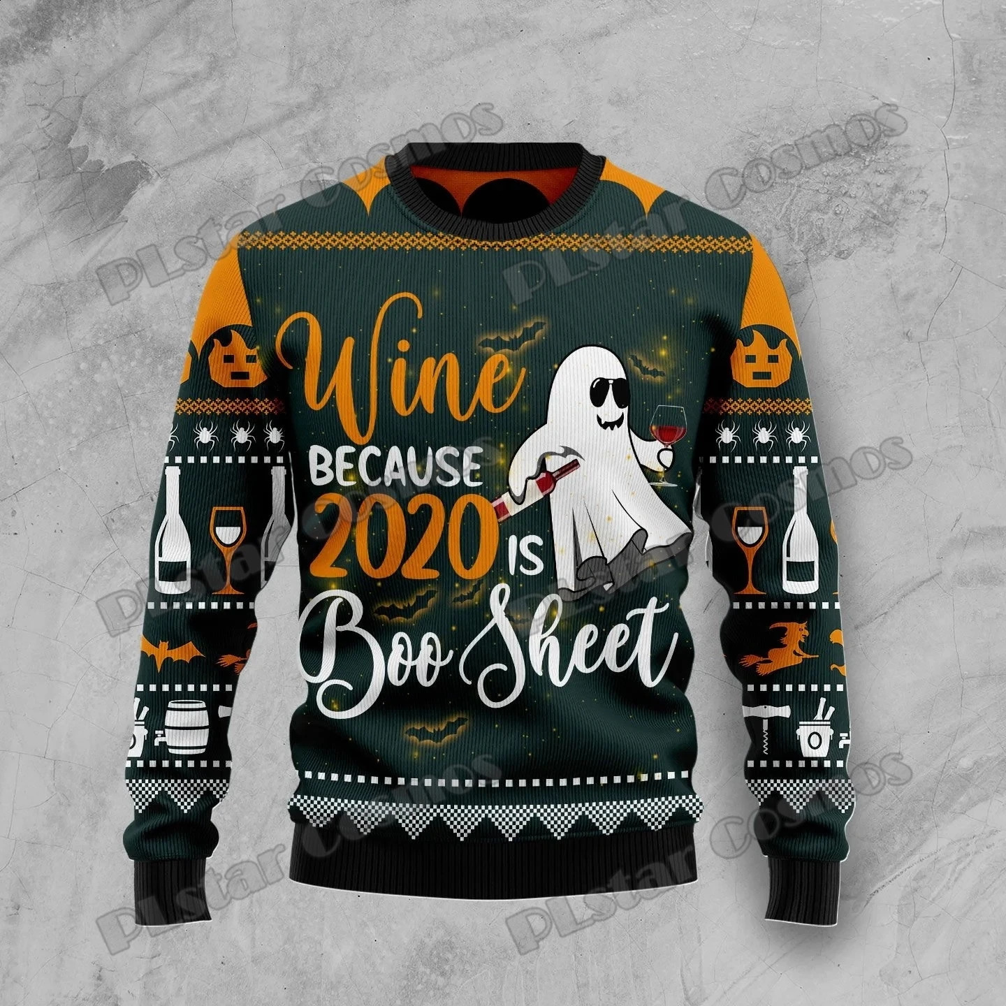 PLstar Cosmos Cat Pumpkin Halloween 3D Printed Mens Ugly Christmas Sweater Unisex Casual Knitted Pullover Sweater ZZM24 240829