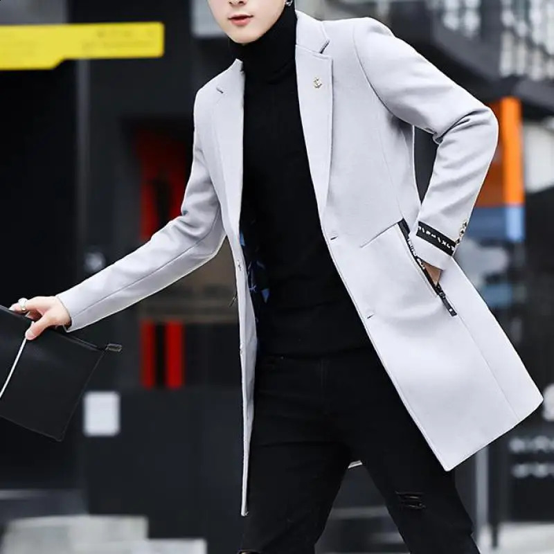 Claret Red Long Trench Coats For Mens Fashionable Slim Fit Burgundy Overcoats Mens Black Long Jackets Steampunk Style Clothing 240828