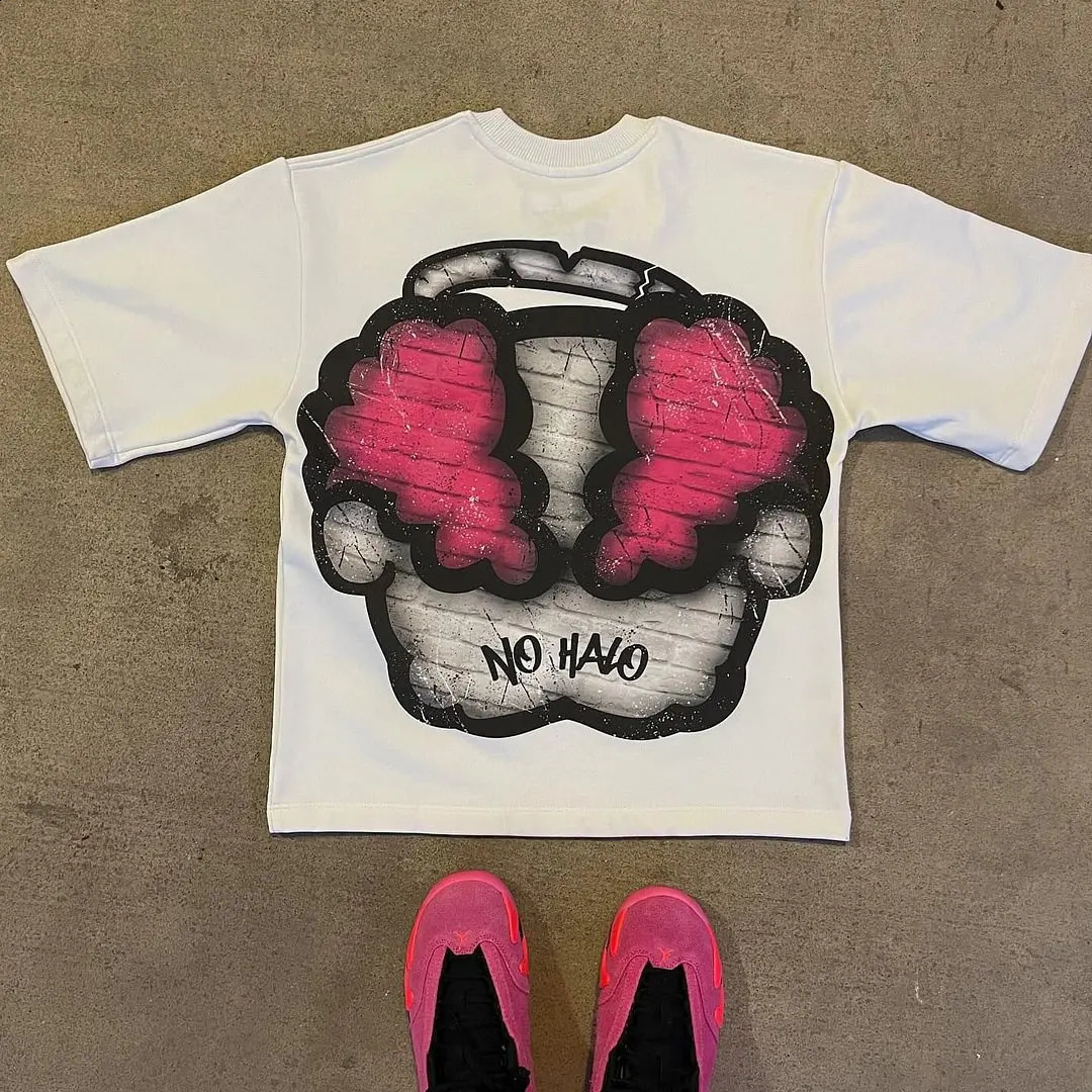 Streetwear T Shirt Hip Hop Cartoon Clown Graphic Print Oversized Mens and Womens Retro Crew Neck Cotton Short Sleeve Top 240829