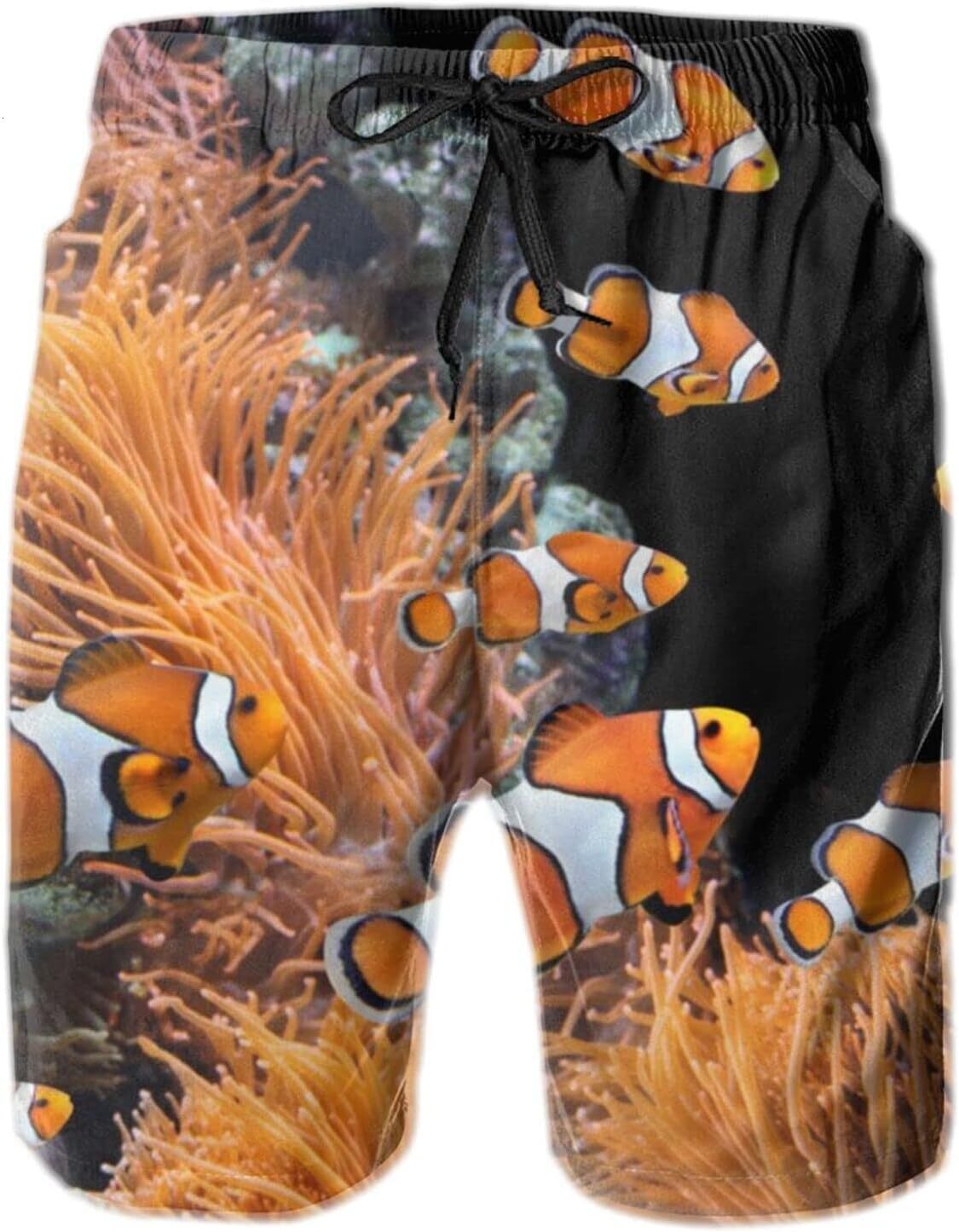 Mens Shorts 3D Printing Pattern Ocean Fish Swim Trunks Quick Dry Beach Pants For Men Fashion Board Swimwear