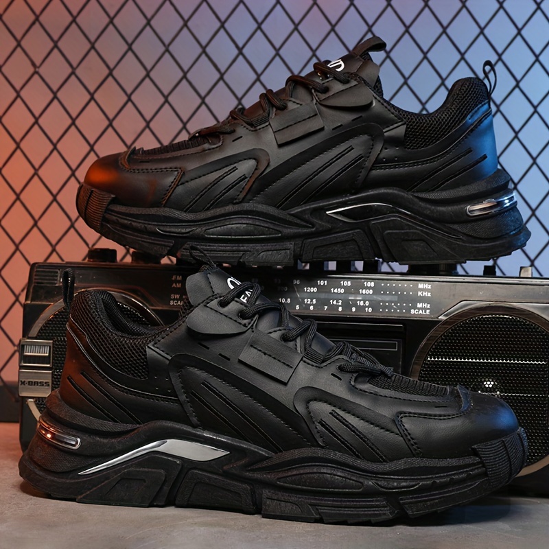 Breathable Chunky Sneakers for Men - Comfy Non-Slip Lace Up Shoes for Outdoor Activities
