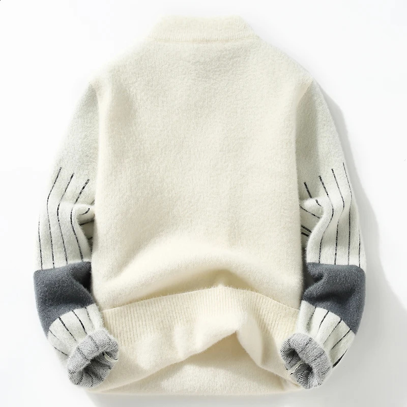 Mens Sweater Winter Arrival Thick Warm Sweater Mens Letter Pattern Sweater Mens Wool Zipper Size M-3XL MY82 240829
