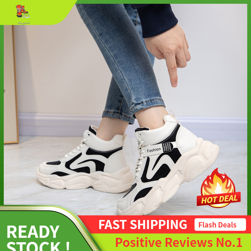 Ddmysports GA Igh Top Little White For Women New Autumn Board Shoes Increase Eight Thick Sole Versatile Tall And Loose OUTDOOR