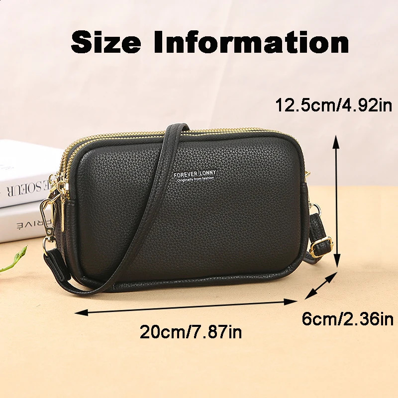 3 layers Crossbody Bag PU Leather Purse Cell Phone Shoulder Messenger Bags Fashion Daily Use For Women Wallet Small HandBags 240828