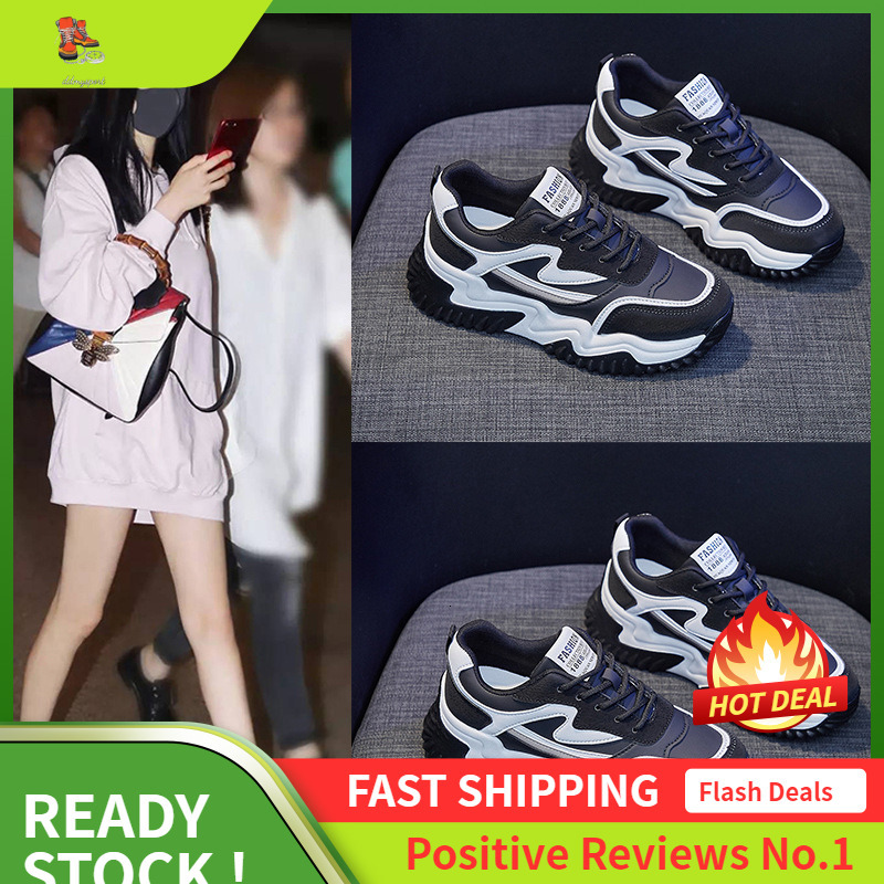 Ddmysports Spring New Sports Korean Edition Student Thick Sole Dad Women S Instagram Igh Rise Casual Shoes OUTDOOR