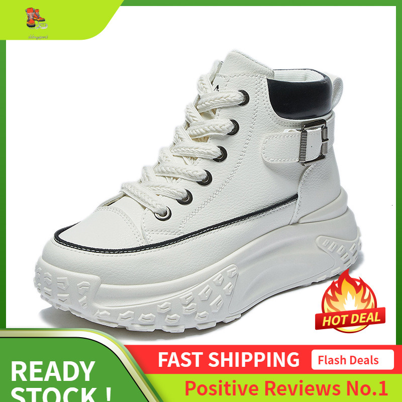 Ddmysports Autumn High Top White New Korean Version Ins Female Student Thick Sole Height Increasing Sports Board Shoes Casual Y OUTDOOR