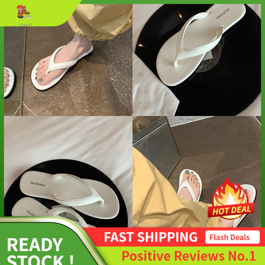 Ddmysports Grape Mom S Same Minimalist Toe Clip Leather Beach Vacation Trendy White Versatile Flip Flops For Women To Wear Outside In Summer OUTDOOR