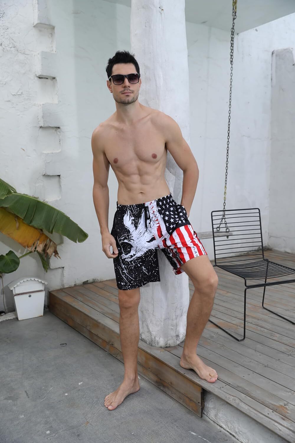 Mens shorts 3D printing pattern Swim Trunks Quick Dry Beach pants for mens with Pockets Cool Mesh Lining Bathing Suits handsome handsome