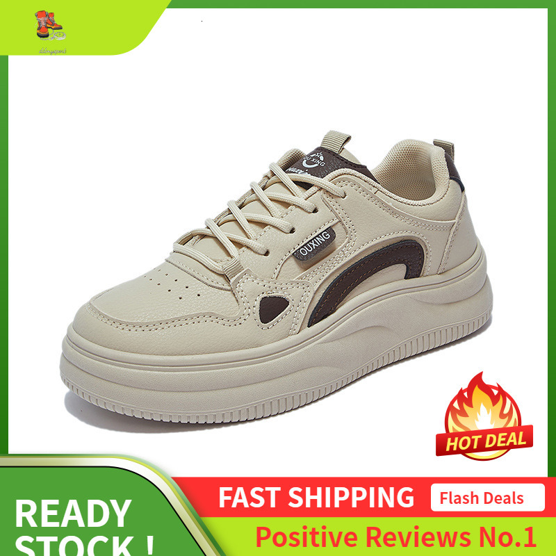 Ddmysports Autumn White New Korean Version Ins Female Student Height Increasing Thick Soled Sports Board Shoes Casual Street Photo S OUTDOOR