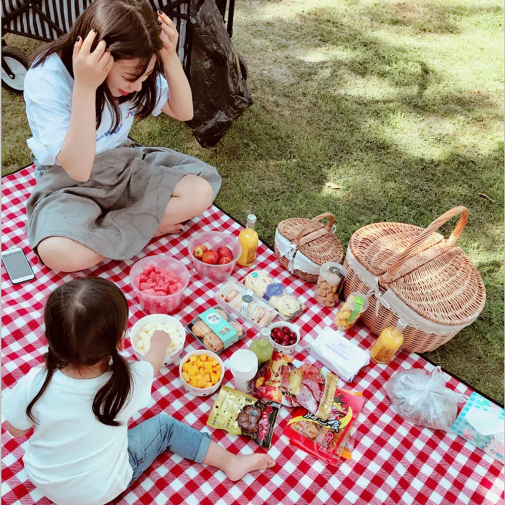 Handmade large wicker basket picnic willow woven storage with handle outdoor fruit container 240828