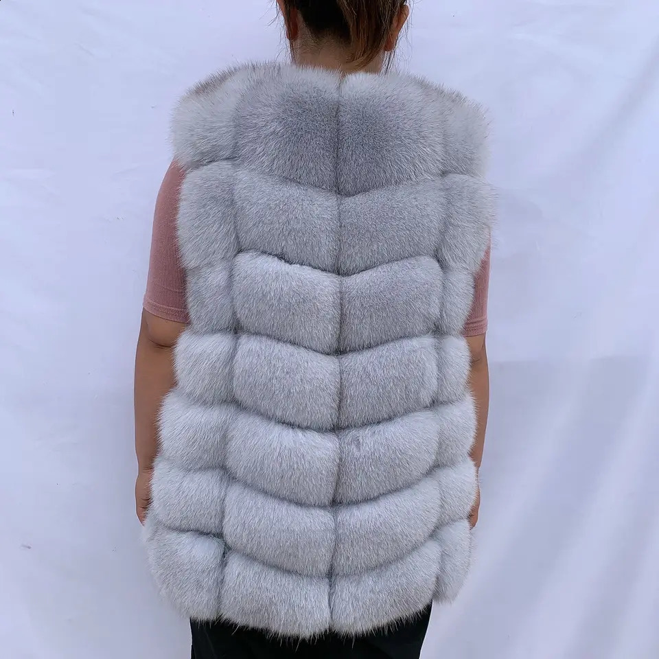Natural fox fur vest for women in winter Warm made of natural 240828