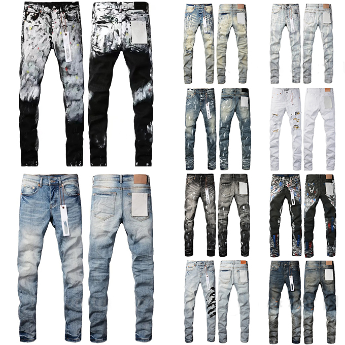 Trendsetting Men's Trousers: Elegant Ripped Embroidered Jeans in Modern Design Jeans designer jeans for mens pant stacked jeans men european jean mens pants