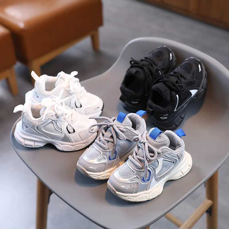 Spring and Autumn Childrens Sports Shoes Neutral Childrens Sports Shoes Mesh Upper Breathable Basketball Shoes Tennis Casual Flat Shoes W250318