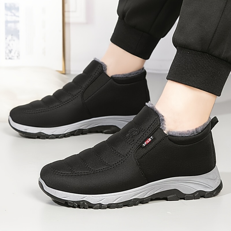 Women's Plush Winter Boots - Slip On Thermal Lined Soft Sole Shoes for Warmth and Comfort