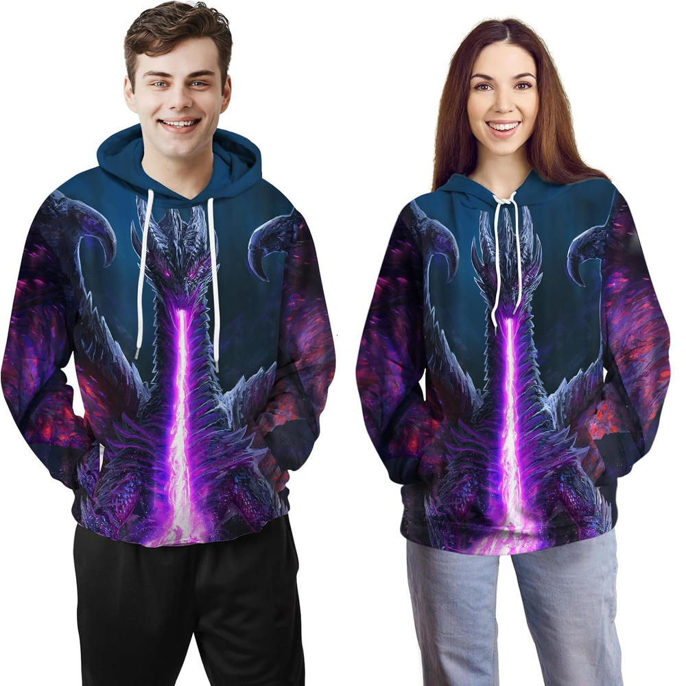 Hoodie for Mens Womens Mens Dragon Hoodie Sweatshirt for Men Boys, Cool Pullover Hooded Sweatshirts for Men, Soft Novelty Hoodies Graphic Hoodies