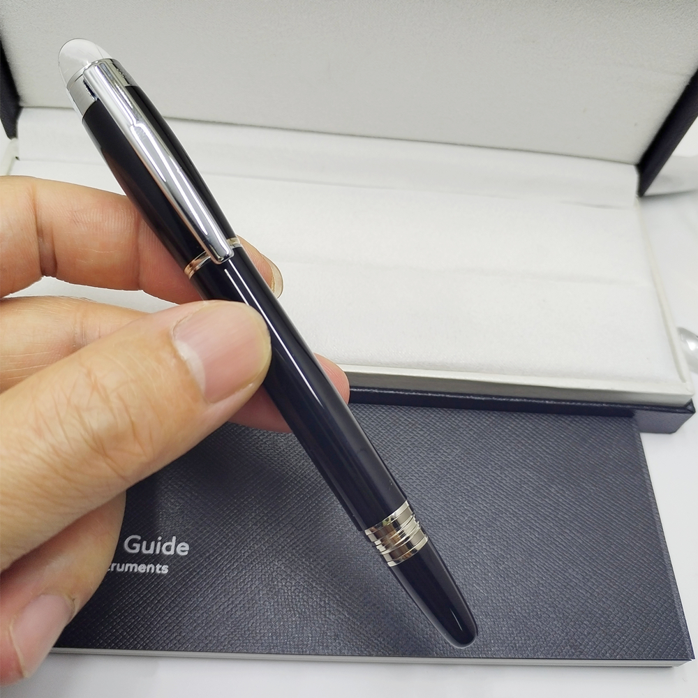 wholesale Hot sales Black Sier ballpoint / Roller ball pen with Crystal Head office stationery business Calligraphy ink pens Gift No Box