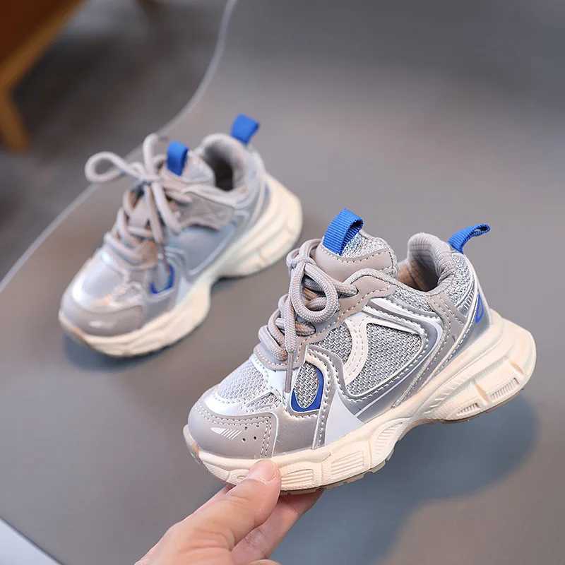 Spring and Autumn Childrens Sports Shoes Neutral Childrens Sports Shoes Mesh Upper Breathable Basketball Shoes Tennis Casual Flat Shoes W250318