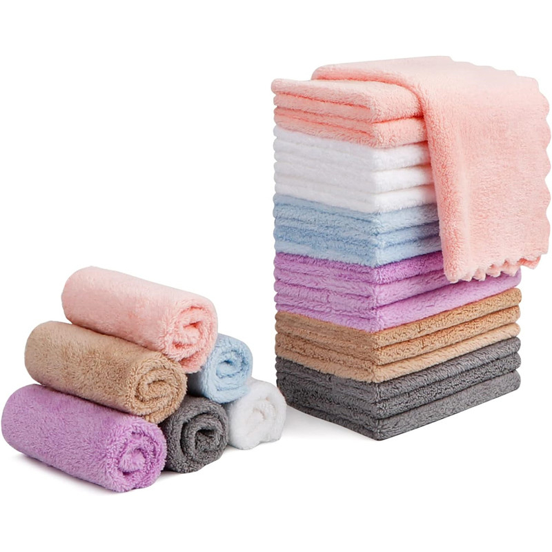 8 Colors Makeup Remover Cloths, Cleansing, Reusable, Soft & Washable Coral Fleece Microfiber Washcloths / Towel For Face, Eye, Lips Panos Desmaquillan