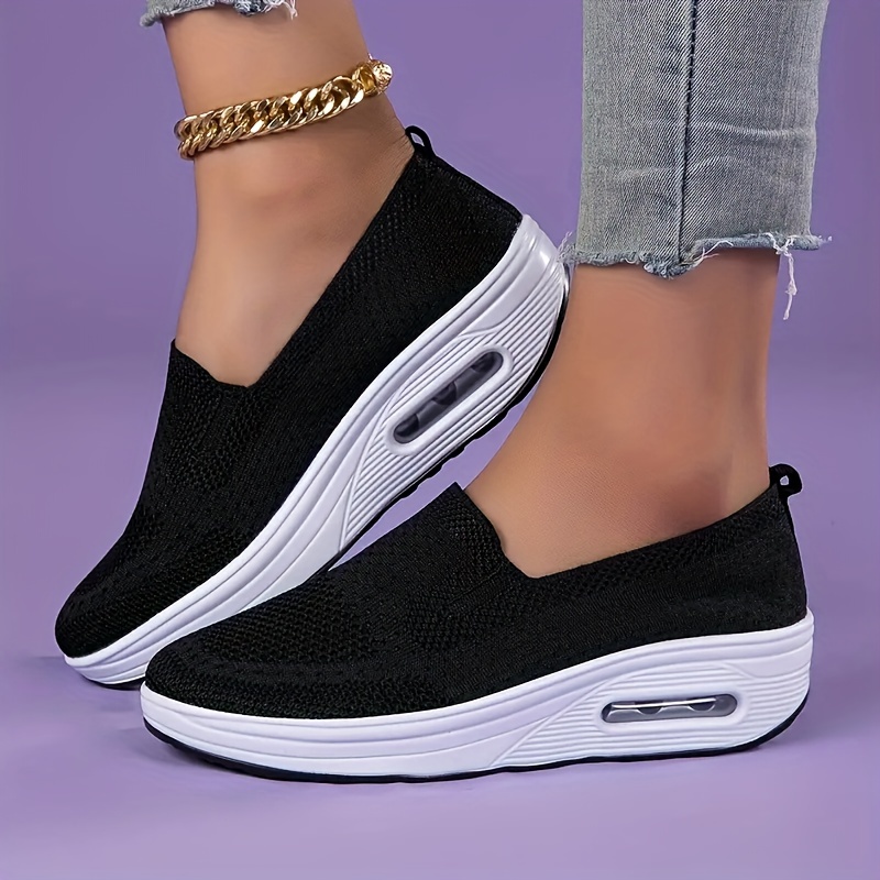 Comfortable Womens Casual Thick Bottom Shoes - Breathable Air Cushioning for Stability and Support - Fabric Upper, TPU Sole, Spring Season Essential