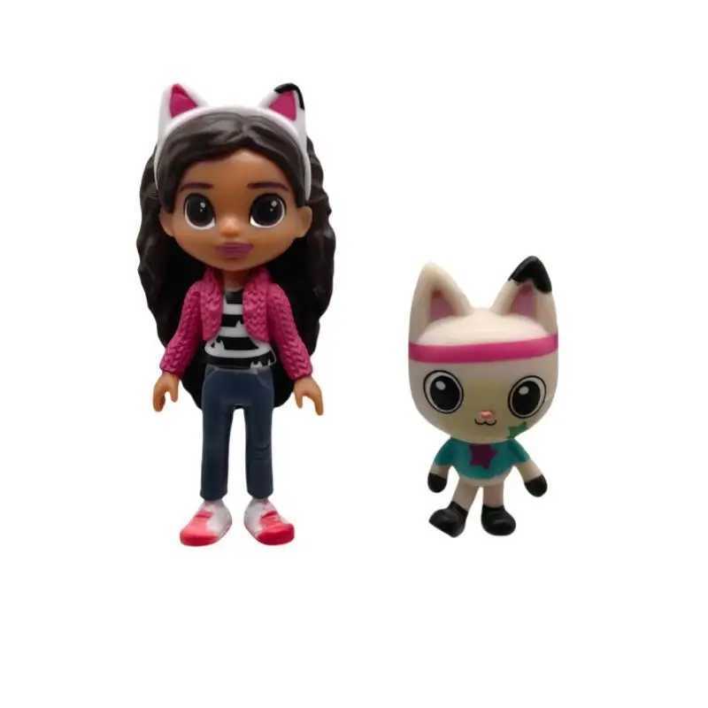 13 pieces/set Gabby Dollhouse Mercat cartoon for capsule doll machines smiling cars embracing Gaby dolls action character toys childrens Christmas gif