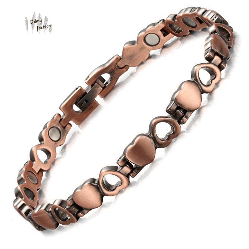 Yunjin Ancient Red Copper Magnet Creative Heart shaped Adjustable Bracelet F08.31-5.2 e3872