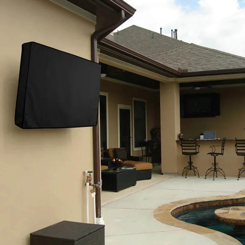 Outdoor TV Screen Dust Cover Black LCD Television Set Water Dust Resistant Protect Bag 24 38 42 48 52 65inch 240829