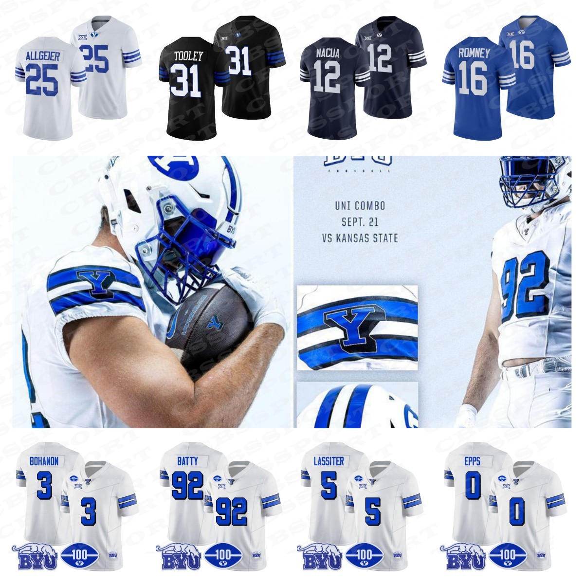 100th BYU Cougars 1996 Throwback Football Jerseys NCAA Jaren Hall Zach Wilson Troy Warner Puka Nacua Baylor Romney Dax Milne Baylor Romney