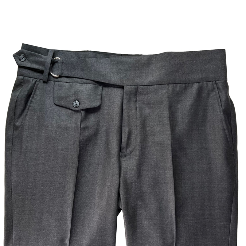 Italian style custom Gurkha Pants custom mens Trouser ultra-thin High Rise Naples Trouser elongated tab reinforced front seam 240828