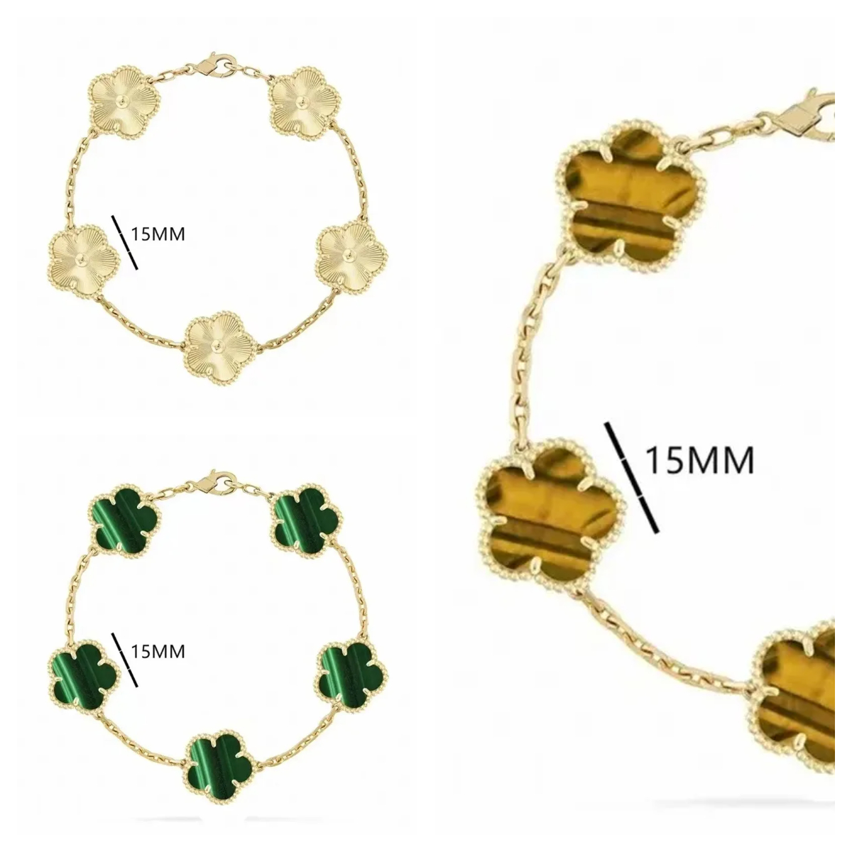 V Gold bracelet designer 5 flower clover bracelet luxury jewelry charm bracelet White Beimu Green Malachite designer Jewelry with diamond bracelet