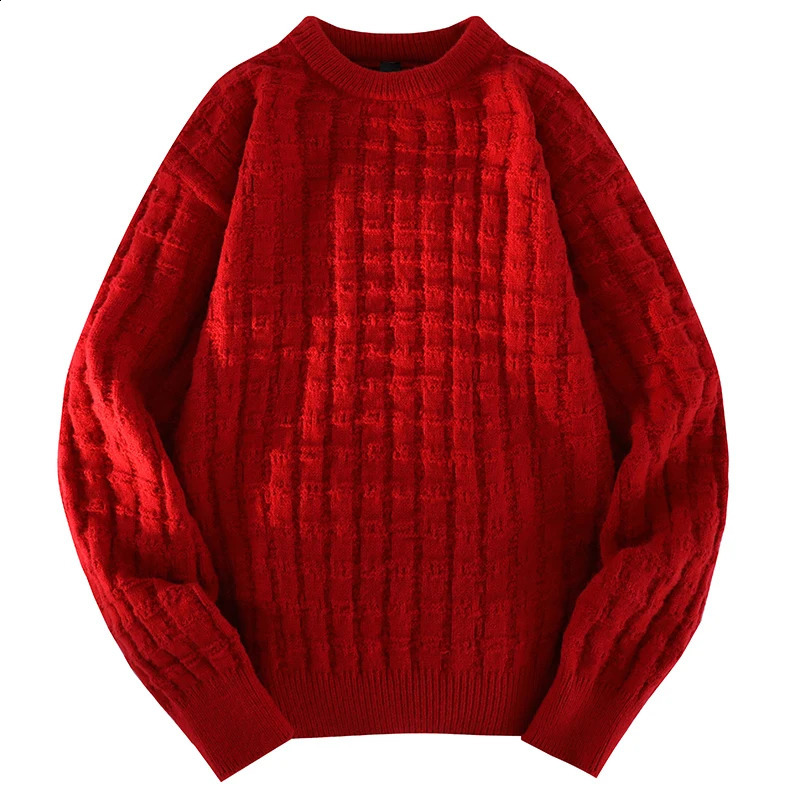 autumn Pullover mens sweater O-neck knitted long sleeved warm and slim fit sweater mens casual fashion sweater mens clothing 240829
