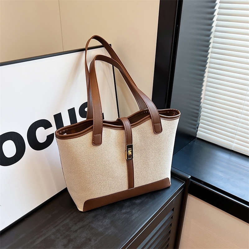 1 piece travel leisure large capacity womens bag fashion shoulder work commute canvas Tote y240828