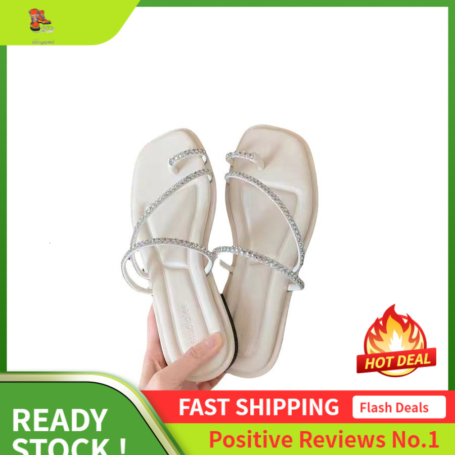 Ddmysports Sheepskin Edition Grape Mom Same Sparkling Water Diamond Toe Set Exquisite Fairy Style Flat Bottom Women S Alf Slippers Summer OUTDOOR