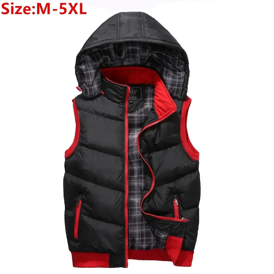 Mens Winter Tank Top Jacket Waterproof Thick Sleeveless Fashion Hoodie Casual Down 240828
