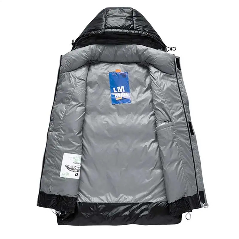 90% duck down jacket mens autumn and winter plush thick windproof lightweight hooded 240828