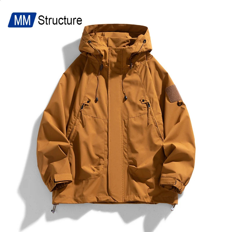 Neutral Outdoor Hooded Wind-Proof Waterproof Jacket High Quality Casual Student Loose Streetwear Windbreaker Men Clothing Spring 240828