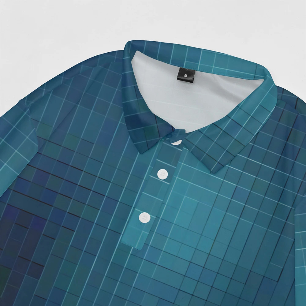 summer lapel golf solid color striped printed polo shirt casual office teal short sleeved Tshirt 240828