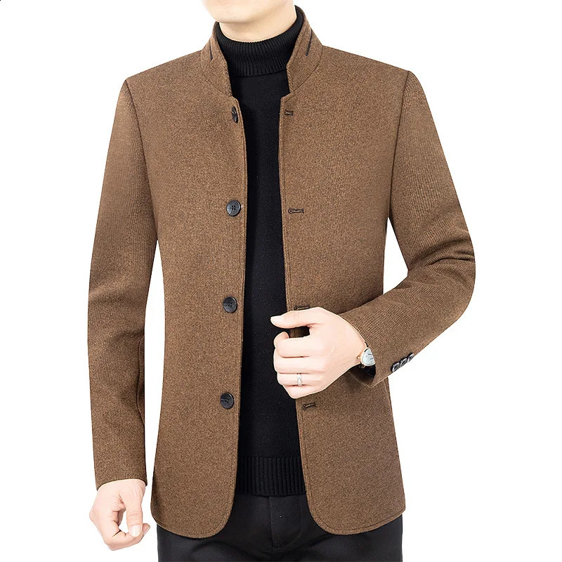mens business casual wool jacket set Coats wool blend mens autumn slim fit jacket Coats mens clothing 240829