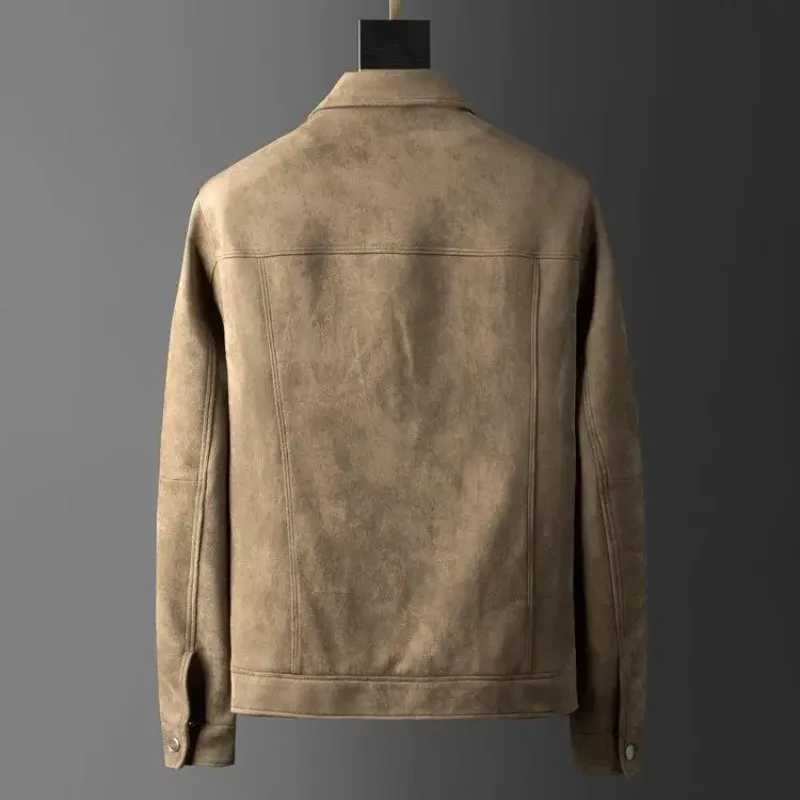 Men's Jackets Suede leather mens jacket SprNew business casual retro goods short jacket retro slim fit autumn UK wear-resistant jacket J240824