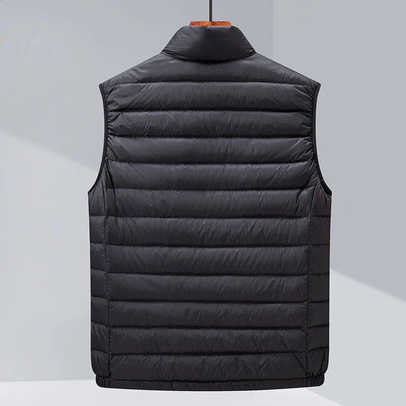 Yes mens standing collar down jacket autumn and winter thin vest sleeveless 240828