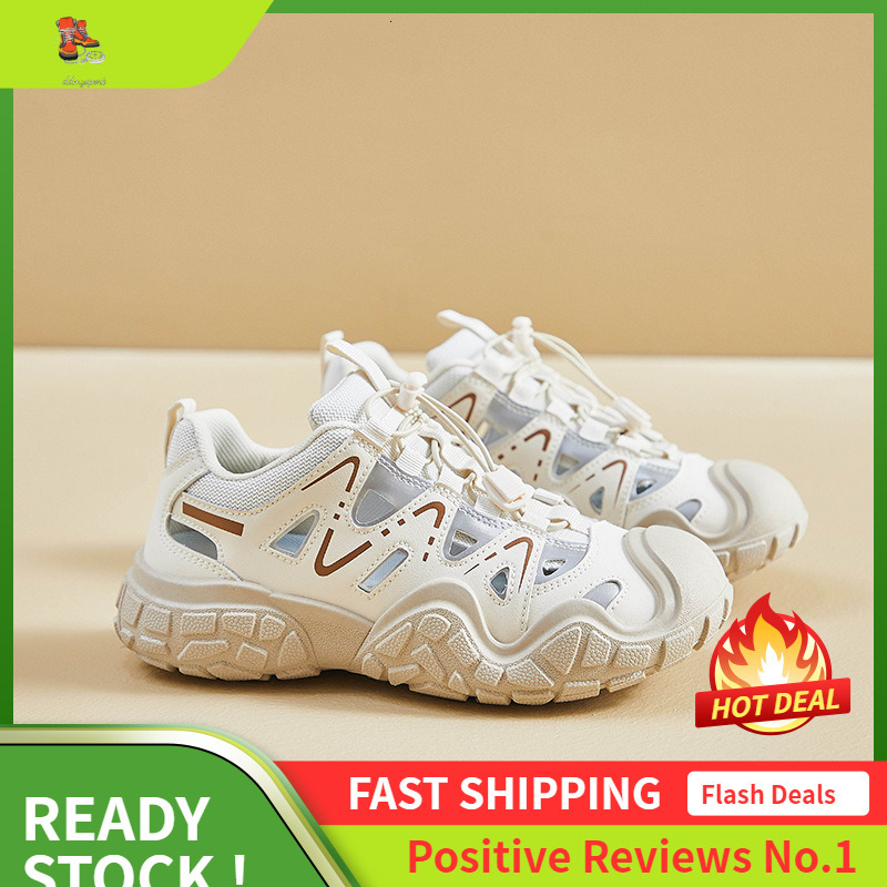 Ddmysports Instagram Korean New Dad Shoes Female Summer Student Running Sports Leisure Ollow Breathable Street Shoot OUTDOOR