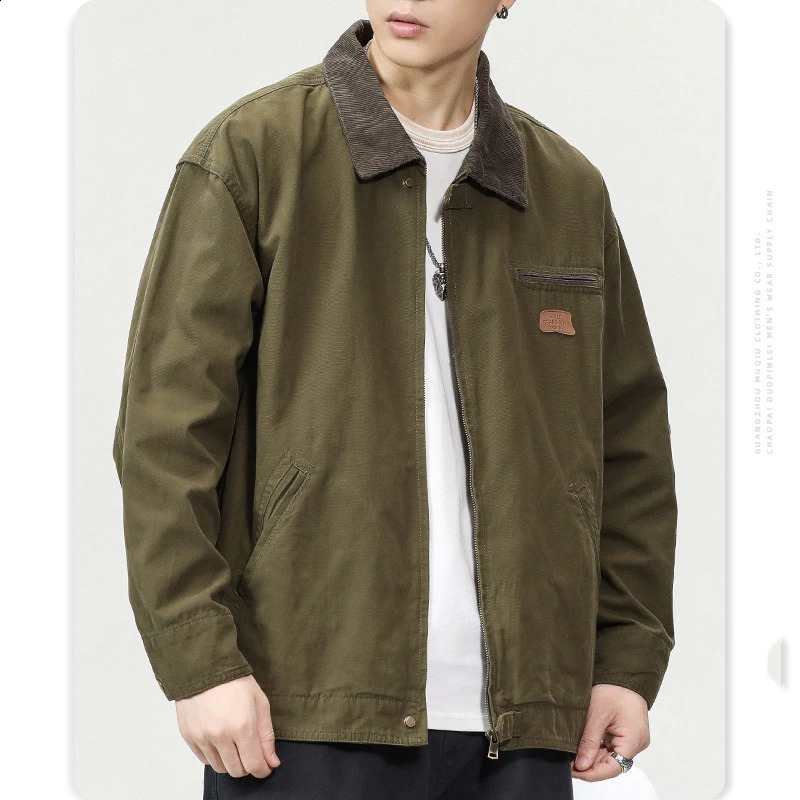 Spring and autumn trend mens fashion circle loose work jacket highend American style 240829