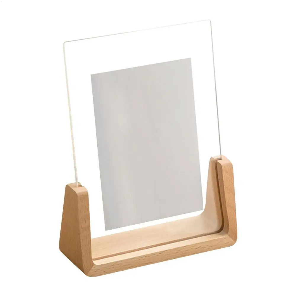 Walnut/Beech Creative Po Frame Acrylic U-shaped Transparent Po Frame Desktop Wooden Wedding Picture Frame Office Decoration 240829